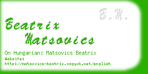 beatrix matsovics business card